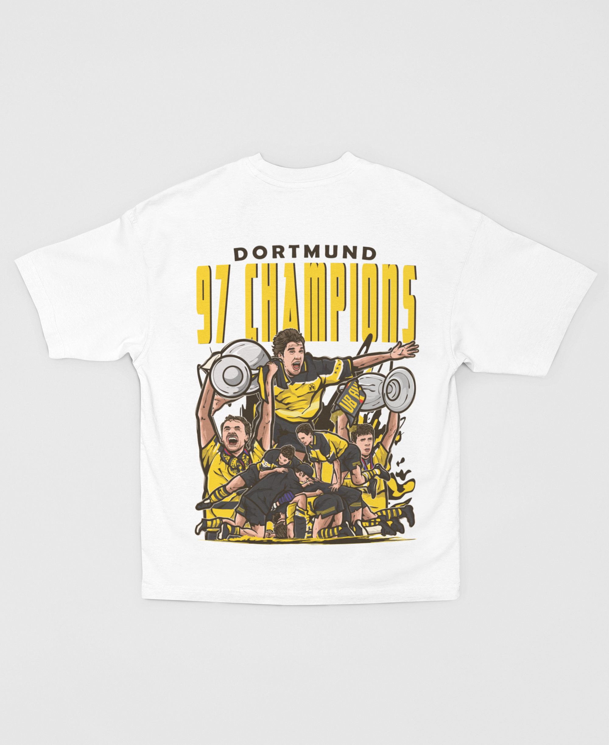 97er Champions League Legends T-Shirt mit Back  Print – Lockerer Schnitt, Premium Qualität, 100% Baumwolle | Another Icon Dortmund Design