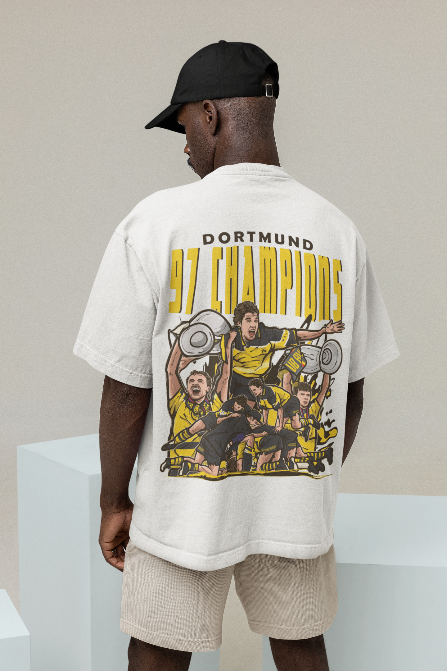 97er Champions League Legends T-Shirt mit Back  Print – Lockerer Schnitt, Premium Qualität, 100% Baumwolle | Another Icon Dortmund Design