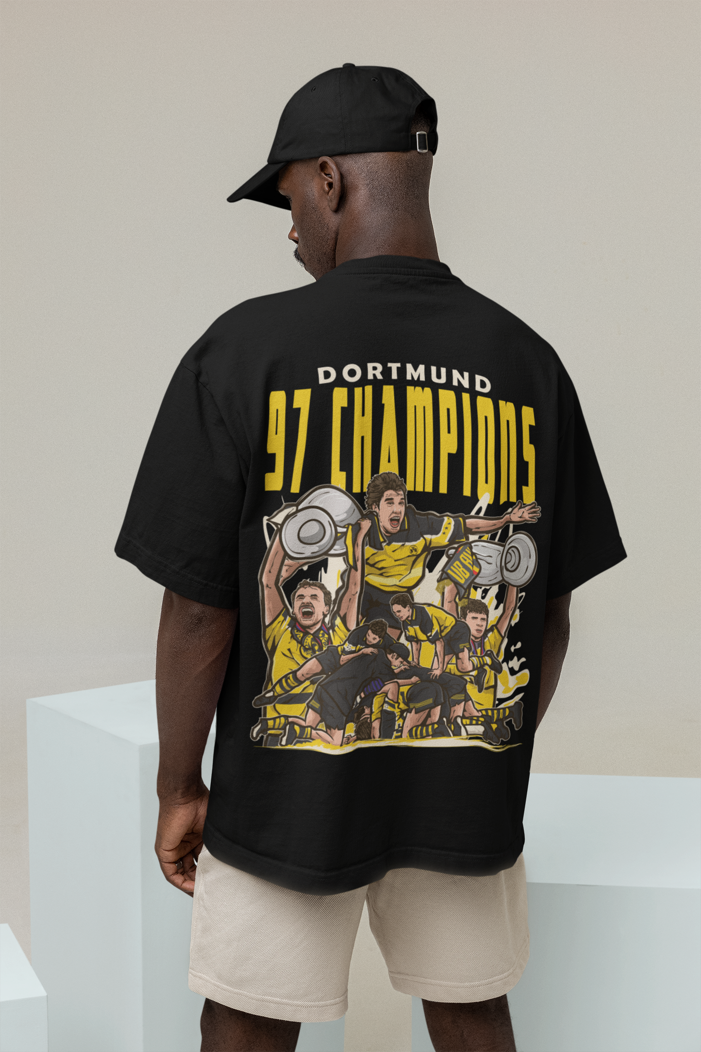 97er Champions League Legends T-Shirt mit Back  Print – Lockerer Schnitt, Premium Qualität, 100% Baumwolle | Another Icon Dortmund Design